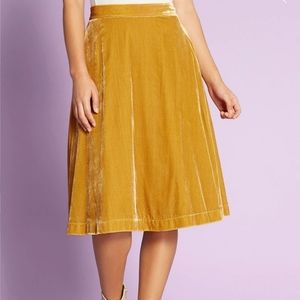 Modcloth A-line Midi Skirt Yellow Plus 26